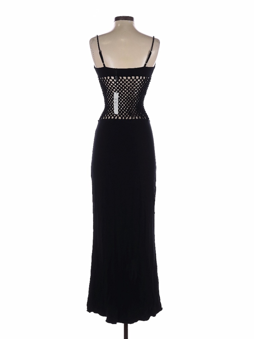 NEW INDAH BELLA DRESS $240 Black Mesh Cutout Maxi Dress Crochet Sz XS - Picture 4 of 16